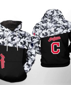 Cleveland Indians MLB Camo Veteran 3D Hoodie with Unique Print