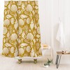 Coastal Yellow Shower Curtain for a Fun Beach House Bathroom with Sea Urchin Design