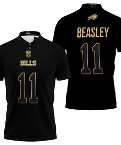 Cole Beasley #11 Great Player Nfl Black Golden Edition Vapor Limited Jersey Style Polo Shirt