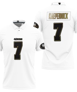 Colin Kaepernick White 100th Season Golden Edition Jersey Inspired Style 3D All Over Personalized 3D Polo Collar