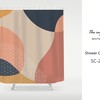 Color Blocks Minimalism Shower Curtain, Abstract Art Partition Curtain in Customizable Sizes
