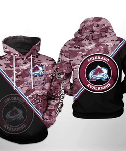 Colorado Avalanche NHL Camo Team All Over Print 3D Hoodie with Custom Print