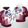 Colorado Avalanche NHL Team Skull All Over Print Hoodie