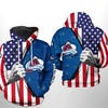 Colorado Avalanche NHL US Flag 3D Hoodie with Custom Design