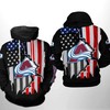 Colorado Avalanche NHL US Flag Team All Over Print 3D Hoodie with Custom Print