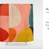 Colorblock Shower Curtain with Hooks, Colorful Abstract Designer Print, Modern Bathroom Set, Customizable Size