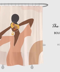 Colored Girl Shower Curtain, Modern Bathroom Decor Ideas, Waterproof Customized Shower Curtains for Your Bath