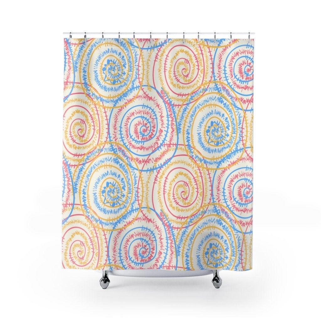 Colorful Abstract Art Shower Curtain, Perfect for Dorms and Vibrant Bathrooms