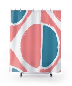 Colorful Abstract Geometric Retro Shower Curtain for a Vibrant Bathroom