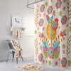 Colorful Bird Shower Curtain, Folk Art Bathroom Decor, Pretty Bath Art