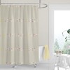 Colorful Boho Dots Shower Curtain / Neutral Fabric Bath Curtain / Pastel Watercolor Design