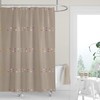 Colorful Boho Dots Shower Curtain / Neutral Tan Fabric Bath Curtain / Watercolor Design