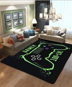 Colorful Controller Gamepad Carpets for Gamer Boys' Bedroom: Non-Slip Floor Mat