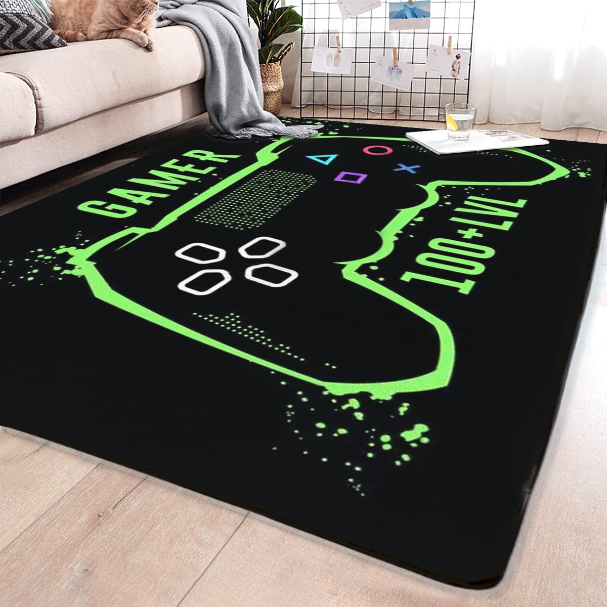 Colorful Controller Gamepad Carpets for Gamer Boys' Bedroom: Non-Slip Floor Mat - Image 2