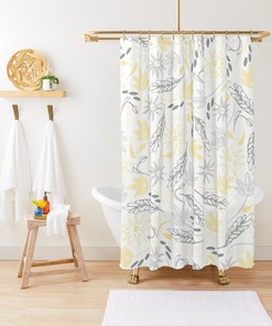 Colorful Floral Shower Curtain, Boho Bathroom Decor, Eco-Friendly Material, Nature Inspired Bath Art