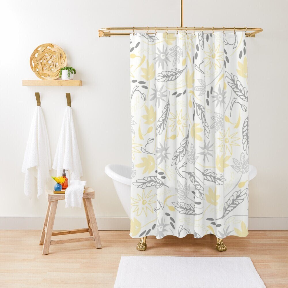 Colorful Floral Shower Curtain, Boho Bathroom Decor, Eco-Friendly Material, Nature Inspired Bath Art