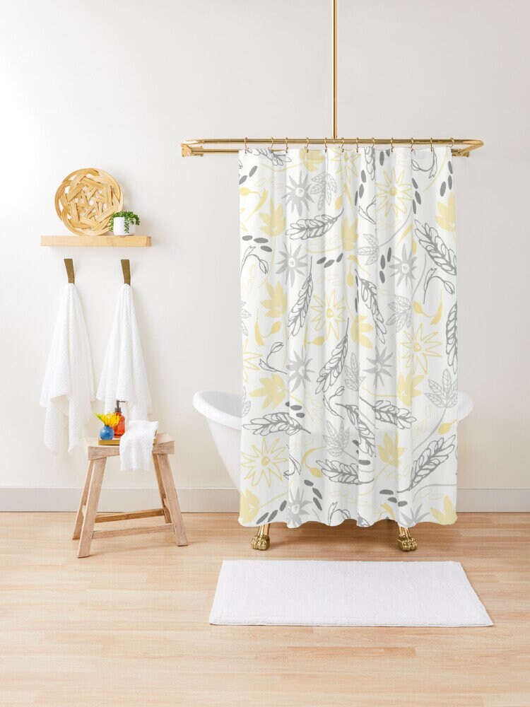 Colorful Floral Shower Curtain, Boho Bathroom Decor, Eco-Friendly Material, Nature Inspired Bath Art - Image 3