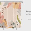 Colorful Flowers Shower Curtain with Hooks, Waterproof & Washable Curtain