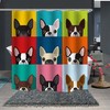 Colorful French Bulldog Shower Curtain, Cute Dog Pet Themed Bathroom Decor, Housewarming Gift for Dog Lovers