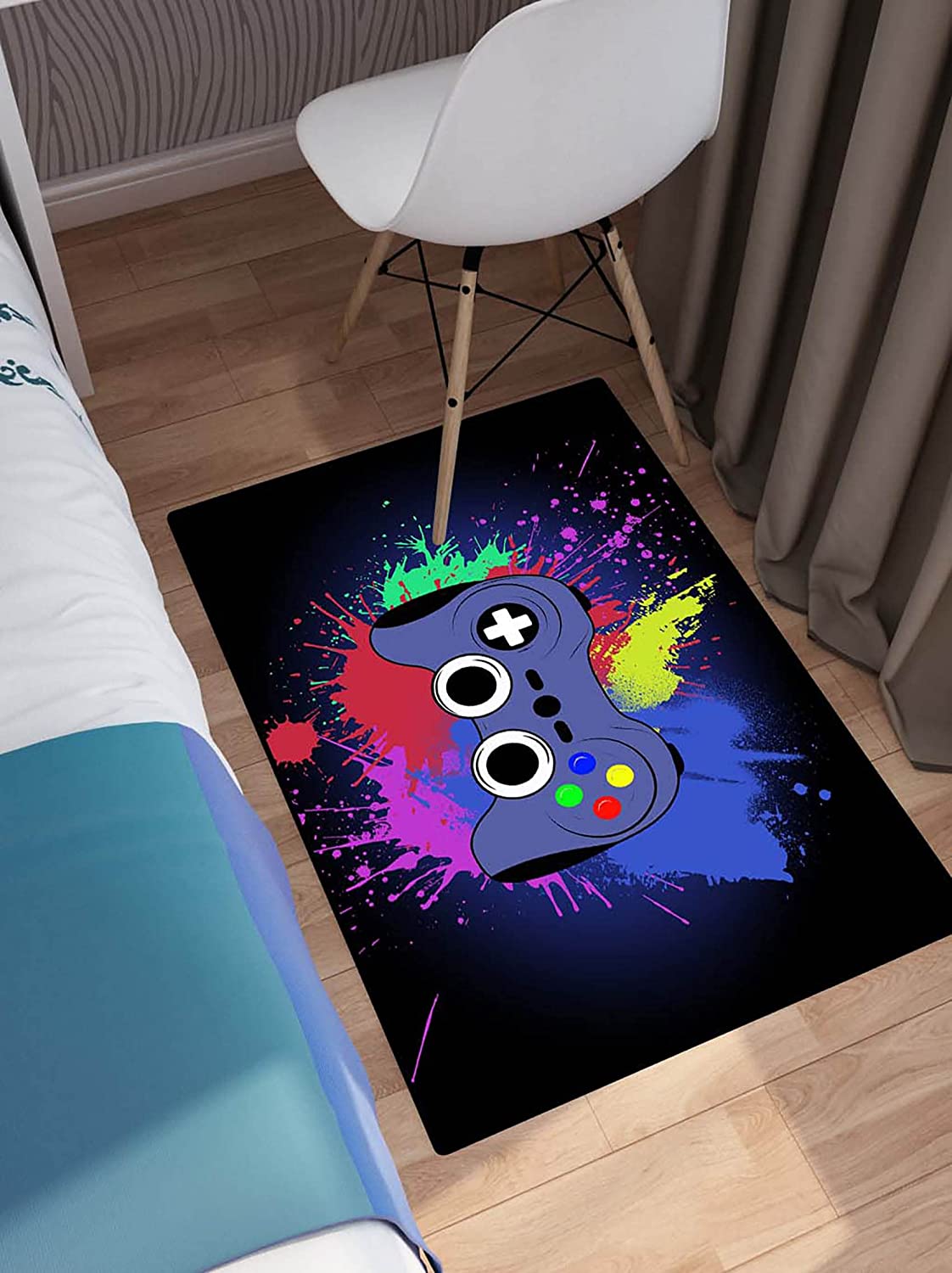 Colorful Funny Carpet T-Shirt, Hoodie, Sweatshirt: Large Game Area Rugs with 3D Printed Gamer Gamepad Controller - Image 2