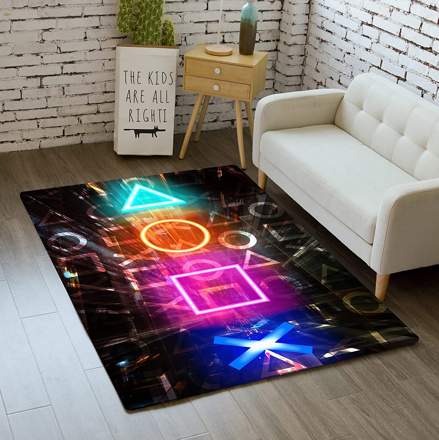 Colorful Game Controller Video Player Throw Rug to Add Fun and Style to Boys' Game Room and Bedroom Décor - Image 2
