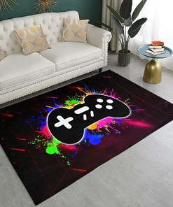 Colorful Game Rug for Boys Kids Gaming Room Indoor Decor