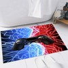 Colorful Gamer Rugs for Game Room with Modern Black Floor Polyester Mat