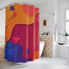 Colorful Hippie Abstract Art Shower Curtain or Mat, Psychedelic Strokes with Purple Magic Trippy Design