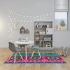 Colorful Jingle Trucks Pattern Non-Slip Area Rug with Indian Pakistani Truck Art Design