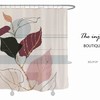 Colorful Leave Flower Shower Curtain for Abstract Bathroom Set