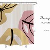 Colorful Leaves Waterproof Shower Curtain with Hooks, Tropical Plant Bathroom Decor, 70x70 Inch