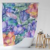 Colorful Lotus Flower Shower Curtain, Waterproof Bath Curtain, Quick Dry Bathroom Curtain, 74 Curtain