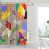 Colorful Matisse Abstract Cutouts Shower Curtain with Linen Look Print and Whimsical Minimalist Design