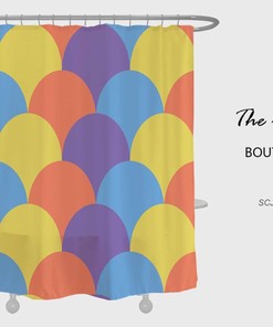Colorful Mermaid Shower Curtain, Custom Sizes, Waterproof & Washable Shower Curtains with Hooks
