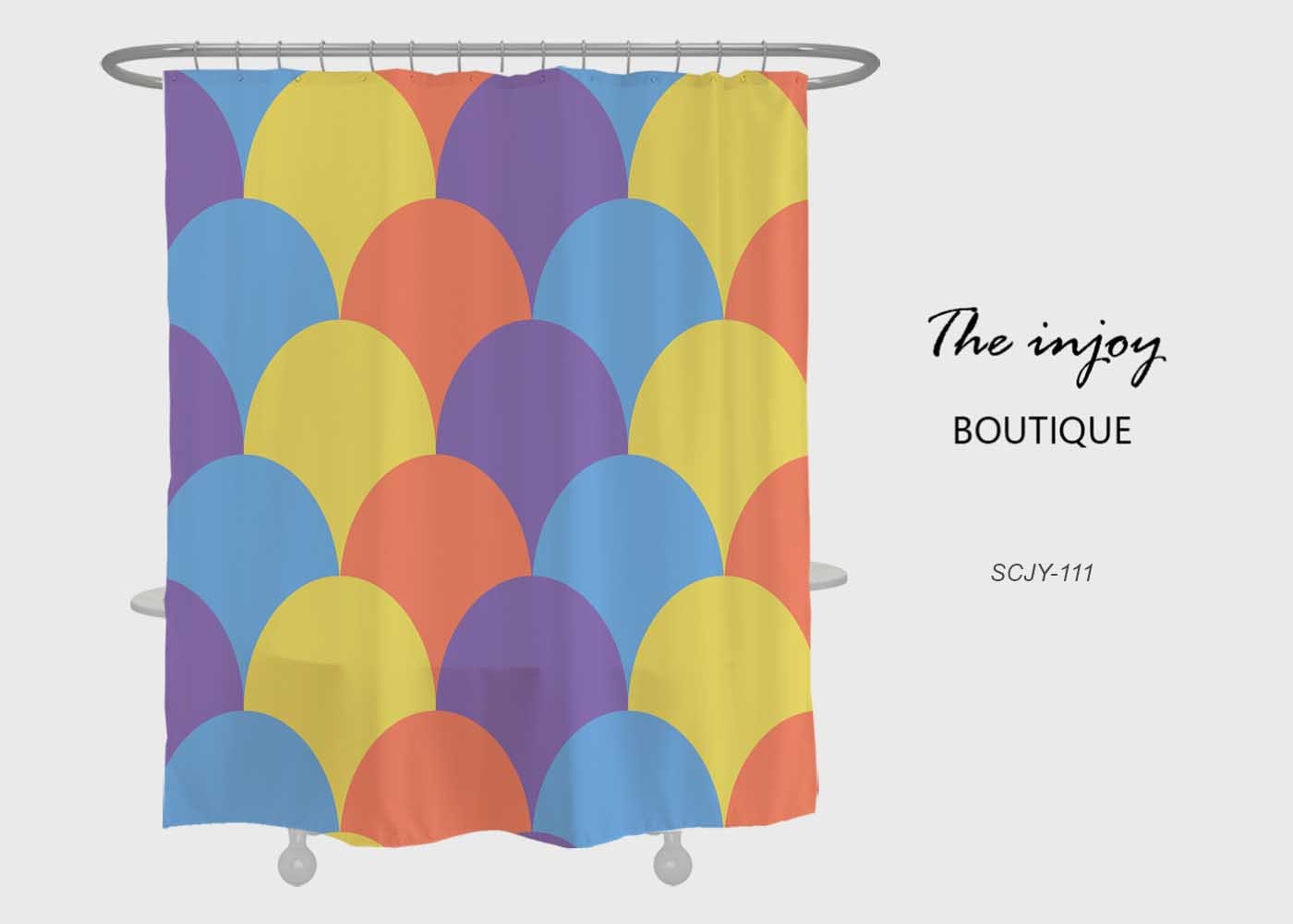 Colorful Mermaid Shower Curtain, Custom Sizes, Waterproof & Washable Shower Curtains with Hooks