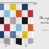 Colorful Mosaic Shower Curtain - Modern Art Waterproof and Washable with Custom Sizes