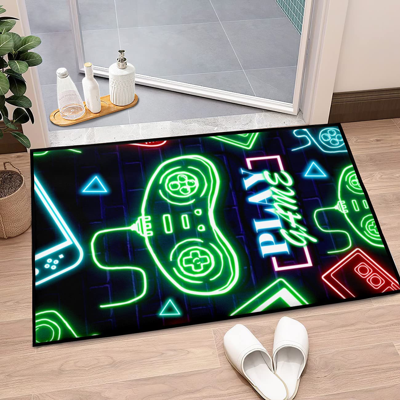 Colorful Painting Floor Rug for Gamepad Gaming in Game Room - Image 2