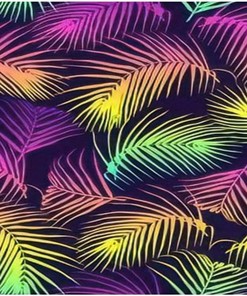 Colorful Palm Leaves Tropical Neon Area Rugs, Indoor Non-Slip Kids Rug, Machine Washable Breathable Durable Carpet