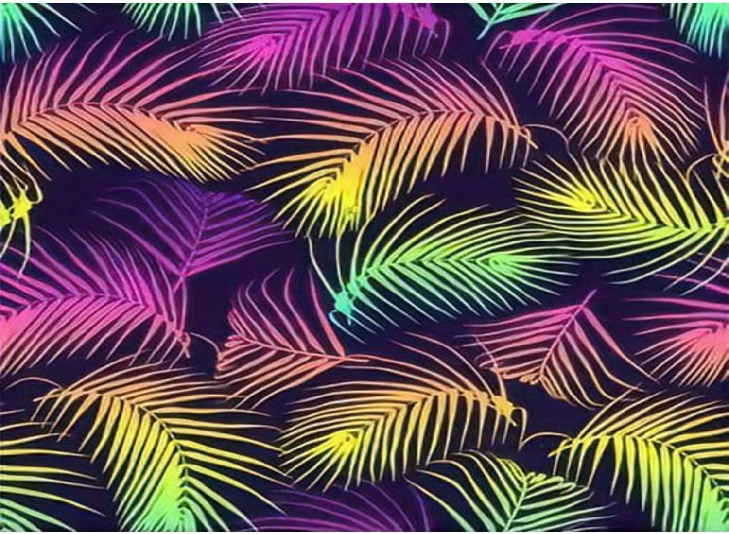 Colorful Palm Leaves Tropical Neon Area Rugs, Indoor Non-Slip Kids Rug, Machine Washable Breathable Durable Carpet