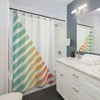 Colorful Retro Abstract Shower Curtain, 70s Theme Bathroom Decor, Unique Bathroom Curtain