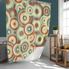 Colorful Retro Circles Shower Curtain, Mid-century Vintage Fabric Bathroom Curtain & Mat Shower Curtains Decorative