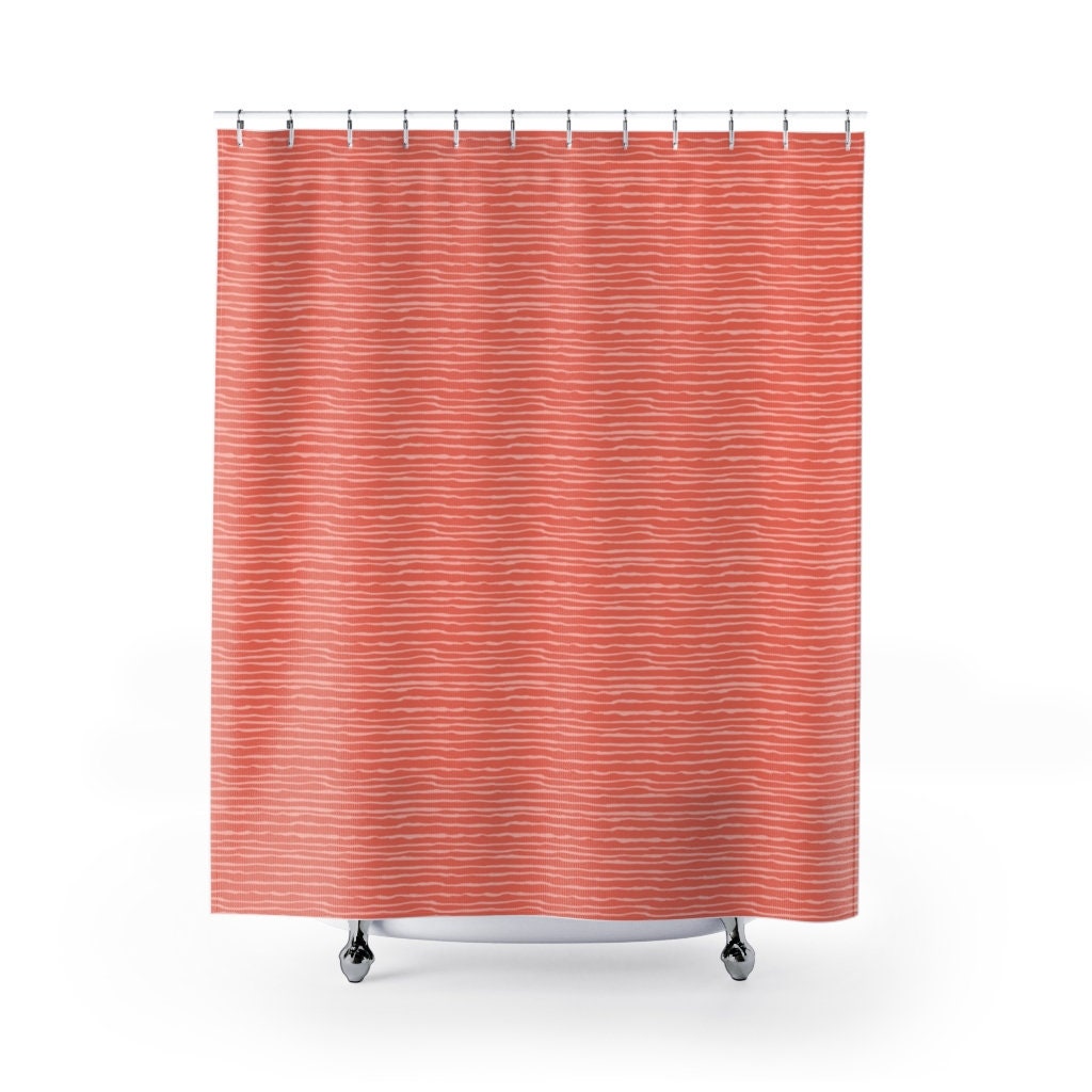Colorful Stripes Shower Curtain with Unique Print for a Beach House Bathroom Decor - Image 2