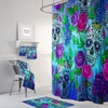 Colorful Sugar Skull Shower Curtain Set with Coordinating Bath Towels and Mats