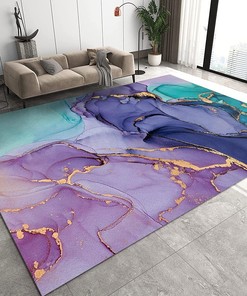 Colorful Tie Dye Marble Fluid Art Area Rugs - Machine Washable Breathable Durable Carpet with Floor Rugs