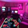 Colorful Tie Dye Yoga Mat for 3D - Game Console Print Carpet: Large Game Area Rugs for Boys