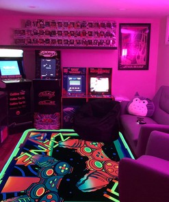 Colorful Tie Dye Yoga Mat for 3D - Game Console Print Carpet: Large Game Area Rugs for Boys