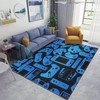 Colorful Video Game Area Rug for Bedroom and Living Room Decor, Non-Slip Polyester Gamer Mat with WOKB Game Room Rug