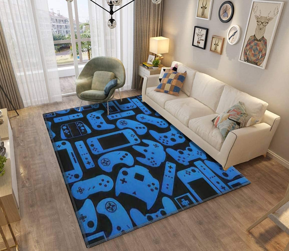 Colorful Video Game Area Rug for Bedroom and Living Room Decor, Non-Slip Polyester Gamer Mat with WOKB Game Room Rug - Image 2