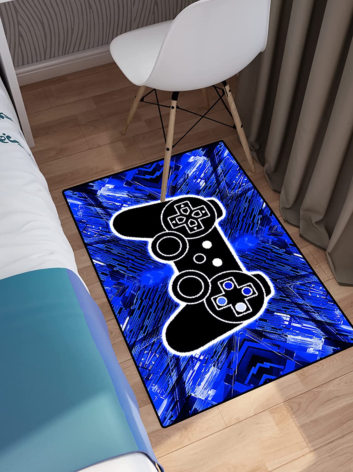 Colorful Video Game Handle Children's Gift Carpet for Home Decor: Gamer Theme Area Rugs with Gamepad Design