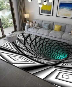 Colorful Vortex and Illusion Area Rug - Adds Cheerful Vibe to Home and Office Decor